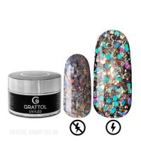 Grattol Gel Crystal Bright 06 - гель со светоотражающим глиттером, 15 мл