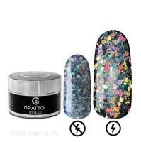 Grattol Gel Crystal Bright 05 - гель со светоотражающим глиттером, 15 мл