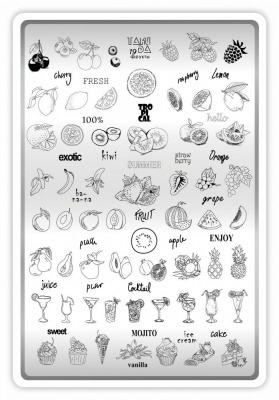 Пластина для стемпинга TAKIDA 19 "Фрукты"